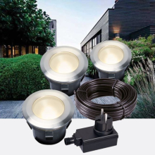  - Set Larch LED teplá bílá - 3x venkovní zápustné svítidlo, transformátor, Garden Lights