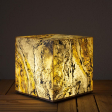  - Designová venkovní svítící krychle z přírodní břidlice 30 cm, Epstein-Design
